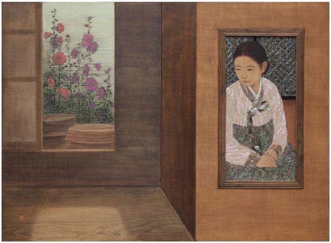 김덕용, 차경-뒤안, 118x160cm, Mixed media on wood, 2017.[사진제공=이화익갤러리]