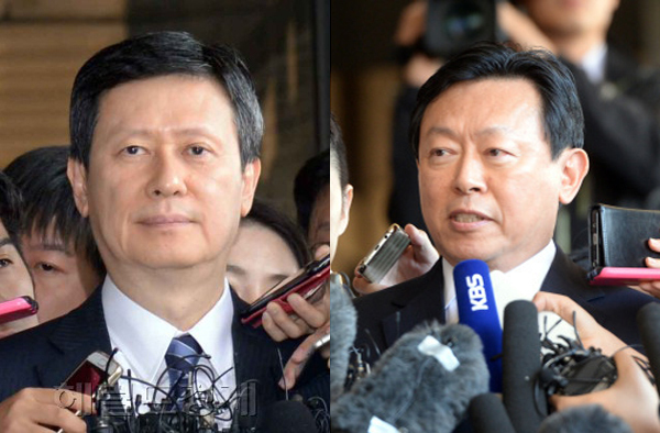 (왼쪽부터) 신동주 전 일본 롯데홀딩스 부회장, 신동빈 롯데그룹 회장. [사진=헤럴드경제DB]