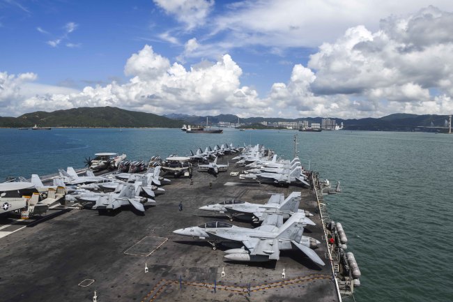 US nuclear-powered aircraft carrier USS Ronald Reagan. Yonhap