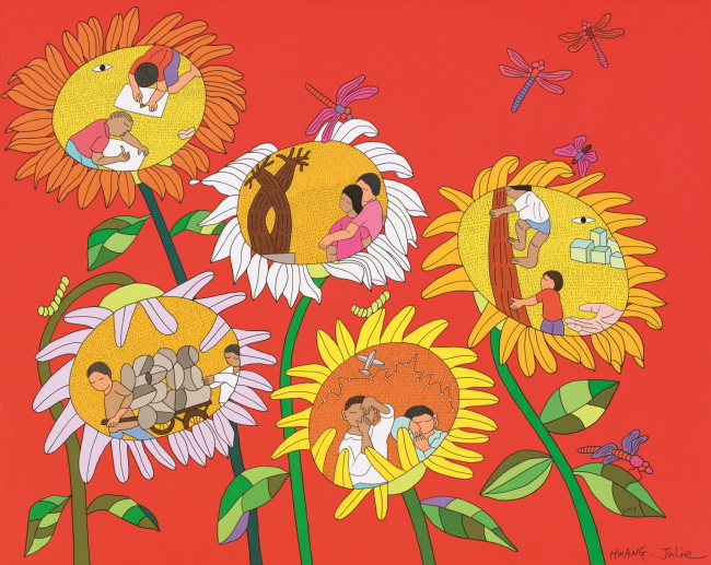 황주리, 식물학 122x155cm Acrylic on canvas 2013.[사진제공=선화랑]