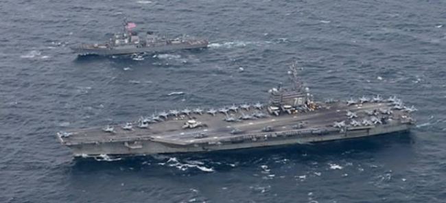 The USS Ronald Reagan (CVN-76), a US aircraft carrier, in this file photo provided by the US Navy (Yonhap)