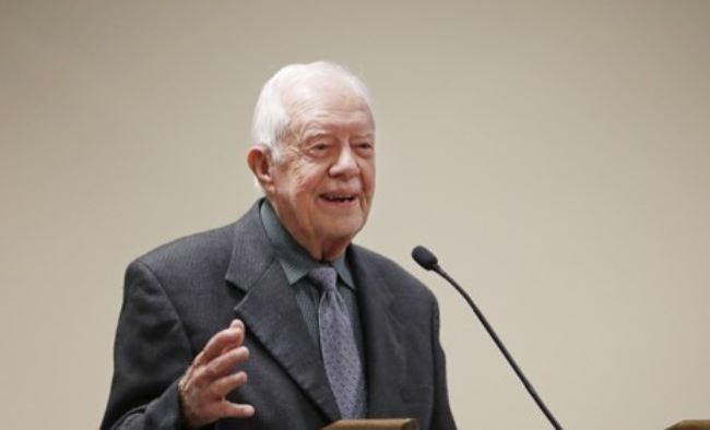 This AP file photo shows former US president Jimmy Carter. (Yonhap)