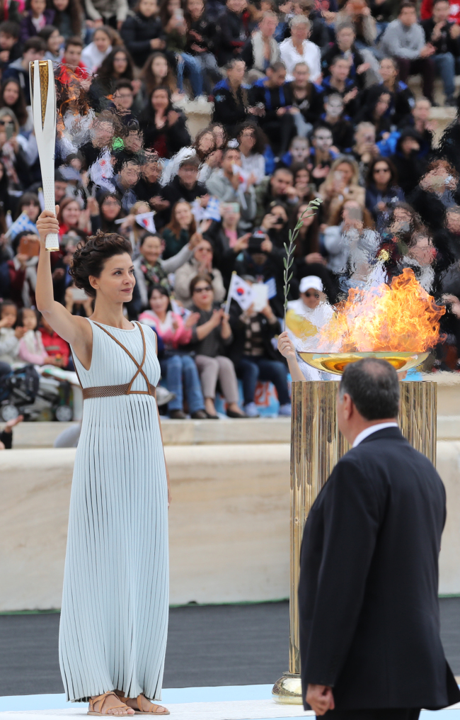 The Olympic flame for PyeongChang Winter Games. Yonhap
