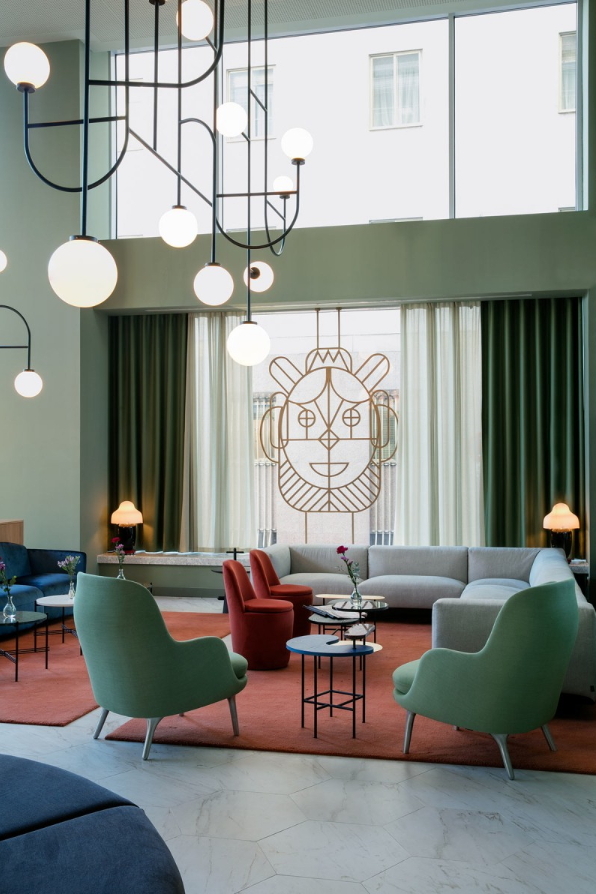 The lobby at the Hotel Barcelo Torre de Madrid by (Herald Design Forum)