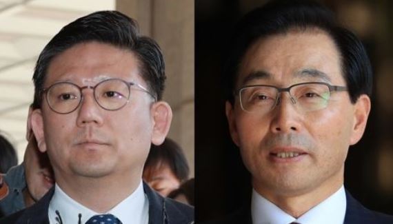 Chang Ho-joong, former chief of the Busan District Prosecutors' Office (L), and Suh Cheon-ho, ex-chief of the NIS domestic unit, are shown in this composite photo filed on Nov. 2, 2017. (Yonhap)