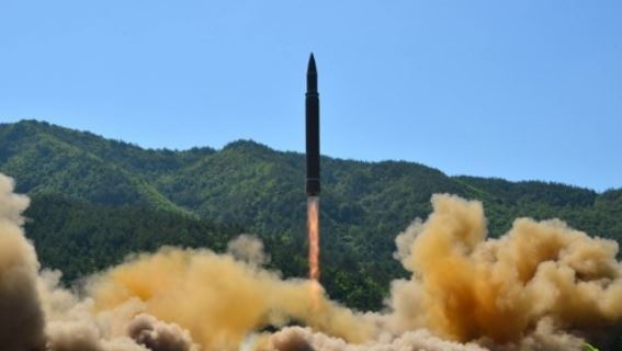 North Korea fires a ballistic missile in this file photo. (KCNA-Yonhap)