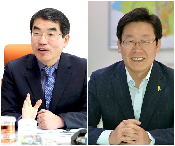 양기대 광명시장(왼쪽)과 이재명 성남시장(오른쪽)
양기대 광명시장(왼쪽)과 이재명 성남시장(오른쪽)