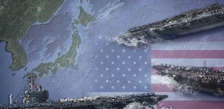 This image shows three U.S. aircraft carriers. (Yonhap)