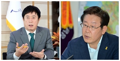 정찬민 용인시장(왼쪽)과 이재명 성남시장(오른쪽)
정찬민 용인시장(왼쪽)과 이재명 성남시장(오른쪽)