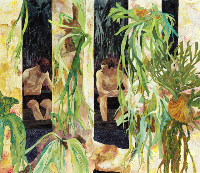 헤르난바스, two bathers by a river, 2017, Acrylic on linen, 213.4 x 182.9 cm [제공=Courtesy of the artist, Lehmann Maupin, New York and Hong Kong, and PKM Gallery, Seoul]