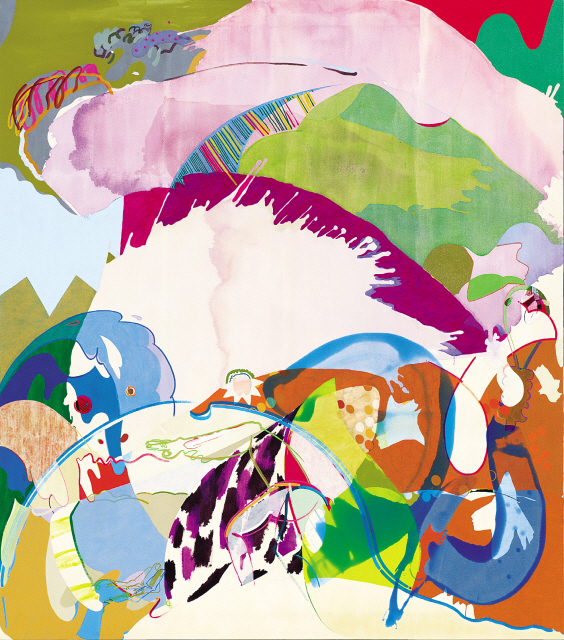 정영도, B stubborn 2015-17, Acrylic, color pencil, graphite, charcoal and marker on canvas, 208 x 185 cm [제공=Courtesy of the artist and PKM Gallery]