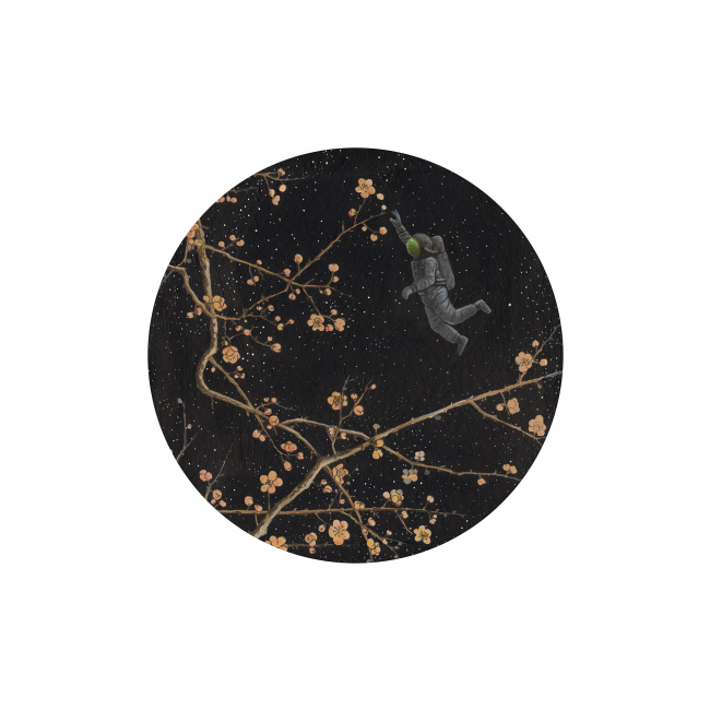김태헌_밤의 정원-우주인_30x32cm_종이에 혼합재료_2017 [사진제공=누크갤러리]