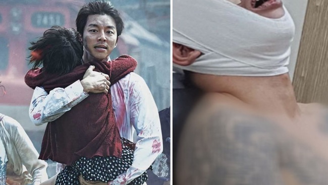 경찰은 간이시약검사 결과 음성판정이 나왔다며 ’좀비마약‘사건의 당사자인 베트남 관광객 A 씨(오른쪽)가 조현병을 앓고 있다고 발표했다. 하지만 전문가들은 국내 시약 검사결과에 대해 의문을 제기하고 있다. [사진=영화 ’부산행‘’궁금한 이야기 y‘ 화면 캡처]