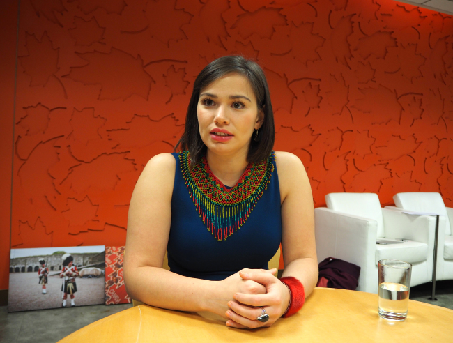 Canadian Inuit activist Caitlyn Baikie is a Canada 150 ambassador and member of the Royal Canadian Geographical Society.(Joel Lee/The Korea Herald)