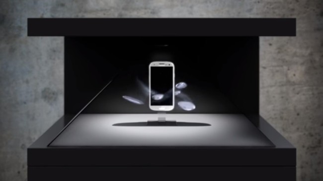 Screenshot from YouTube video titled “Samsung Galaxy Hologram Showcase”