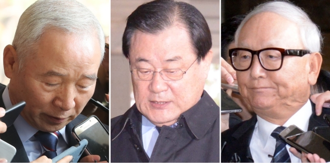 왼쪽부터 남재준, 이병기, 이병호 전 국정원장 [사진=연합뉴스, 헤럴드경제]