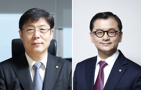 (왼쪽부터) 한화손해보험 박윤식 사장, 여승주 한화 경영기획실 금융팀장