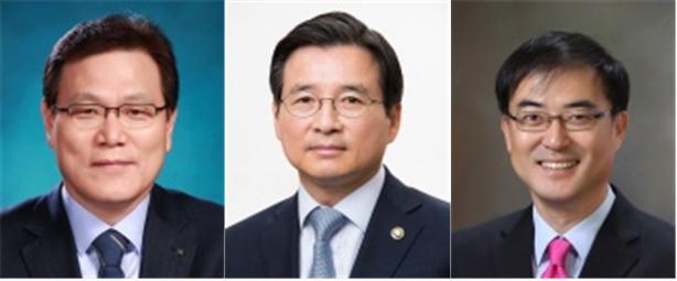 (왼쪽부터) 최종구 금융위원장, 김용범 금융위 부위원장, 손병두 금융위 사무처장
