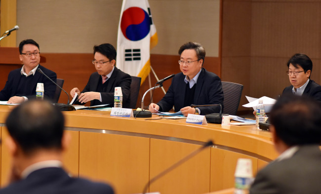조규홍 기획재정부 재정관리관이 17일 서울시 서초구 서울지방조달청에서 열린 ‘공공기관 채용비리 전수조사 이행점검을 위한 관계부처 회의’에서 발언하고 있다. [사진제공=기획재정부]