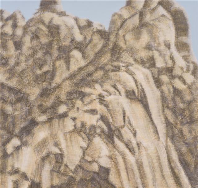 정주영, 북한산 No.25, 2013, 린넨에 유채, 100×105cm [제공=갤러리현대]
