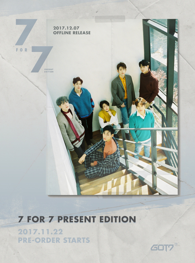 A poster for GOT7‘s upcoming repackaged version of its latest album “7 For 7” (JYP Entertainment)