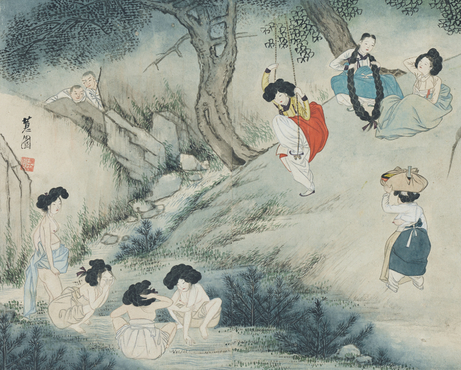국보 135호 혜원신윤복의 `혜원전신첩`중 단오풍정. [사진제공=서울디자인재단]