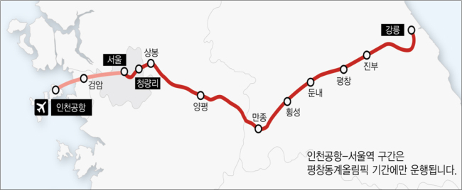 원주~강릉 철도사업 운행노선도. [자료=국토부]