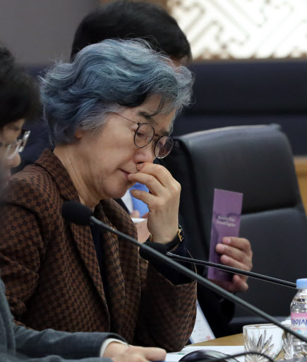 28일 오전 정부세종청사에서 열린 세종-서울 간 영상국무회의에서 박은정 국민권익위원장이 참석해 있다. [사진제공=연합뉴스]