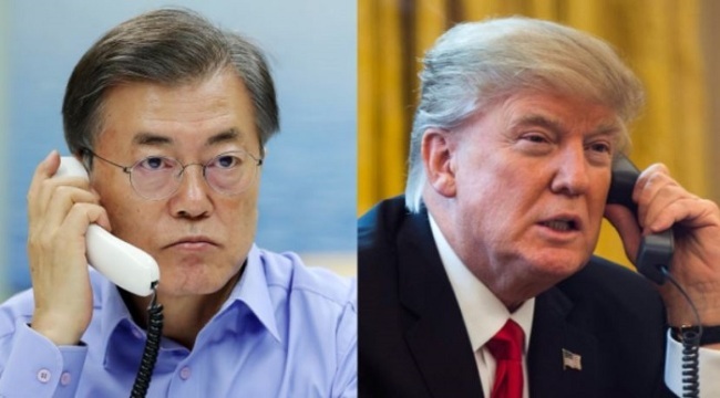 South Korea President Moon Jae-in (left) and the US President Donald Trump (Yonhap)