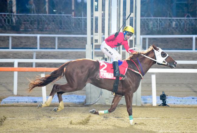 액톤블레이드 함완식 기수 결승선 통과 모습.[사진=헤럴드경제DB]