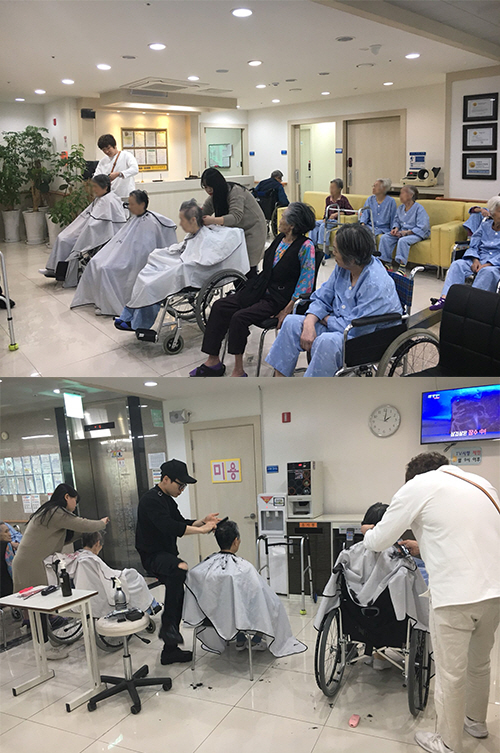 박승철헤어스투디오 안산홈플러스점 미용봉사 모습