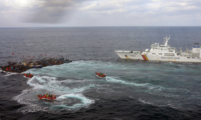 South Korea's maritime police conducted a patrol mission on the West Sea last week. Yonhap
