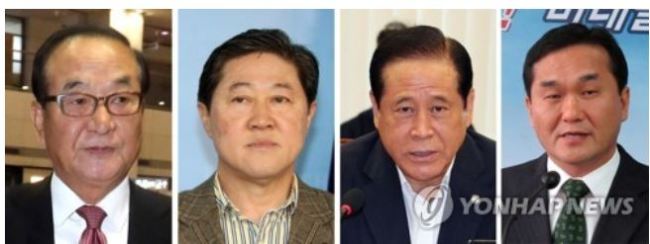 Reps. Suh Chung-won, Yoo Ki-june, Bae Duk-kwang and Um Yong-soo (Yonhap)