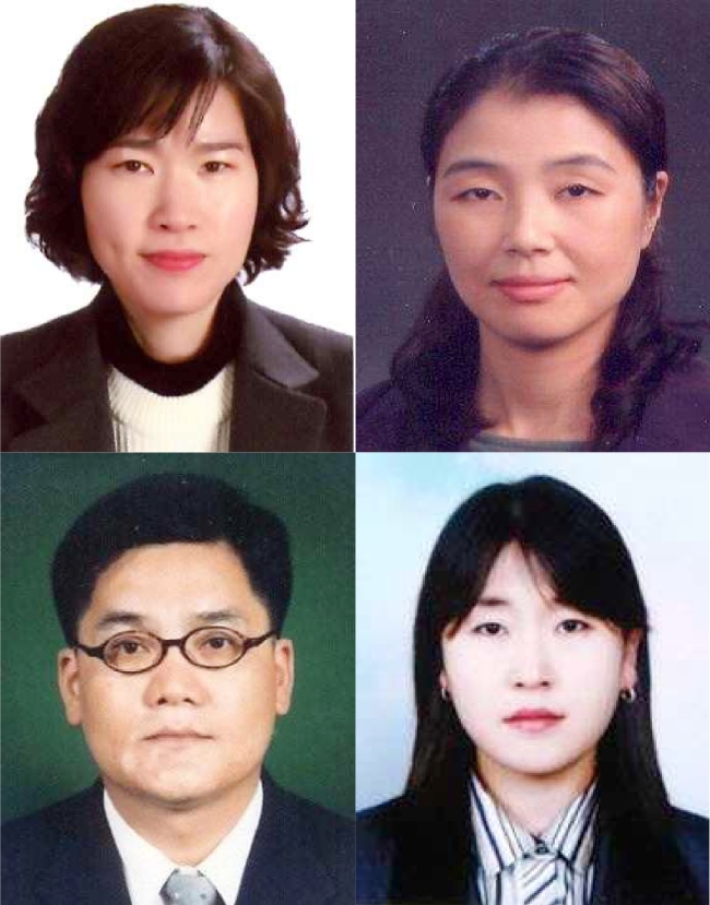 왼쪽 위부터 보육아동과 이선숙 주무관, 광교홍재도서관 이봉화 주무관, 녹지경관과 김선주 주무관, 공원관리과 이상규 팀장.[사진제공=수원시]
왼쪽 위부터 보육아동과 이선숙 주무관, 광교홍재도서관 이봉화 주무관, 녹지경관과 김선주 주무관, 공원관리과 이상규 팀장.[사진제공=수원시]
