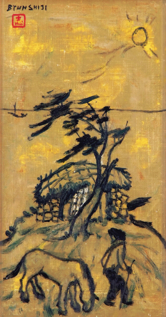 이우환 ‘무제’ 종이에 잉크 32.3×41cm 1980
오윤 ‘십방(十方)’ 목판화 22×17.3cm 1985
이두식 ‘축제’ 캔버스에 유채 112.1×162.2cm (100호) 1996
에바 알머슨 ‘la cena (The Dinner)’ 캔버스에 유채 112.1×145.5cm (80호)
변시지 ‘인생(人生) Life’ 캔버스에 유채 32.5×17.7cm 1995