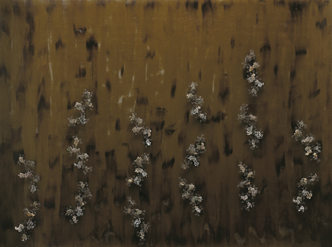 대나무 바람 소리 Whispers of Bamboo, 2017, 목판에 자개, 실버 925, 천연 옻칠 Mother-of-pearl, silver 925, natural lacquer on wood,  122x162cm.[사진제공=학고재갤러리]