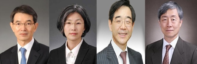 왼쪽부터 안철상, 민유숙 대법관 후보자, 권순일 중앙선거관리위원장 후보자, 최재형 감사원장 후보자.