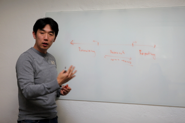 Methinks co-founder and CEO Philip Yun at his office in Palo Alto, California