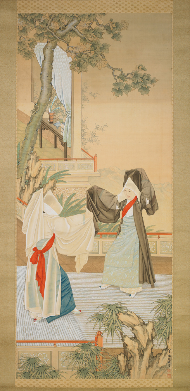 김은호, 미인승무도, 1922, 비단에 채색, 272х115cm, 플로리다 대학 사무엘 P. 하른 미술관 소장(제임스 A.판 플릿 기증).[사진제공=국립현대미술관]