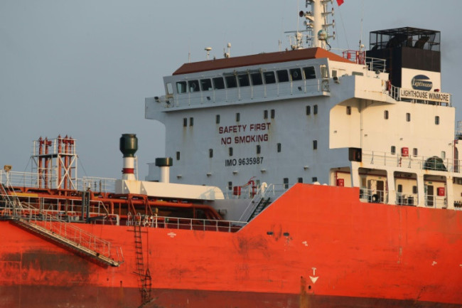 The Lighthouse Winmore was impounded by South Korean customs authorities at the port of Yeosu on November 24 following an inspection. (AFP-Yonhap)