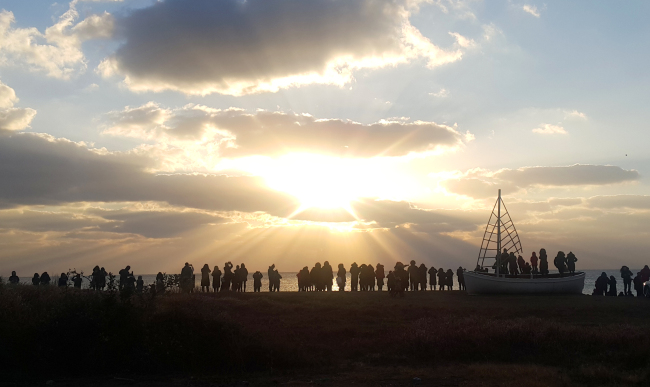 The first sunrise of 2018, seen from Seogwipo-si, Jeju (Yonhap)