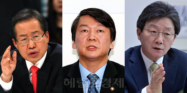 2일 청와대에서 열리는 문재인 대통령 주재 신년 인사회에 (왼쪽부터) 홍준표 자유한국당 대표, 안철수 국민의당 대표, 유승민 바른정당 대표 등 야3당 대표가 모두 불참한다. [사진=헤럴드경제DB]