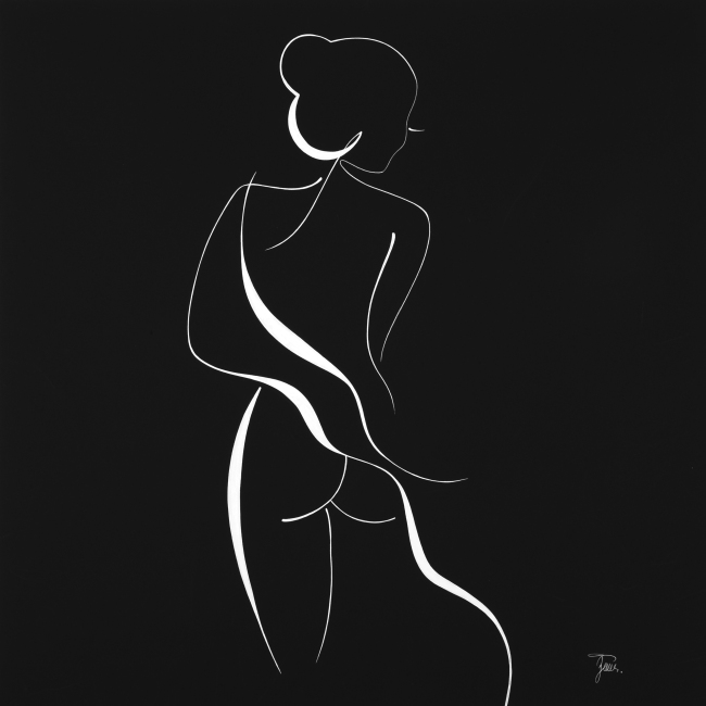 미하엘라 제믈리츠코바, Nude 10,Ink,Aquarell paper (300gm2),85x85cm.[사진제공=김종영미술관]