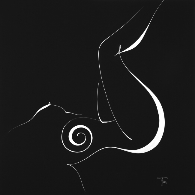 미하엘라 제믈리츠코바, Nude 9,Ink,Aquarell paper (300gm2),85x85cm.[사진제공=김종영미술관]