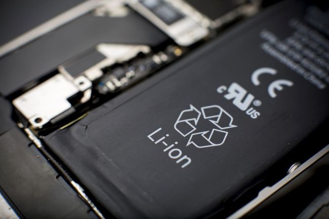 An iPhone battery