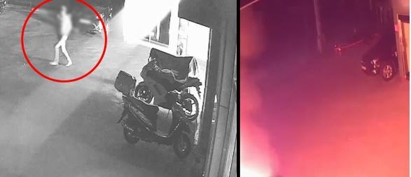 Two images from a CCTV near the site (Yonhap)