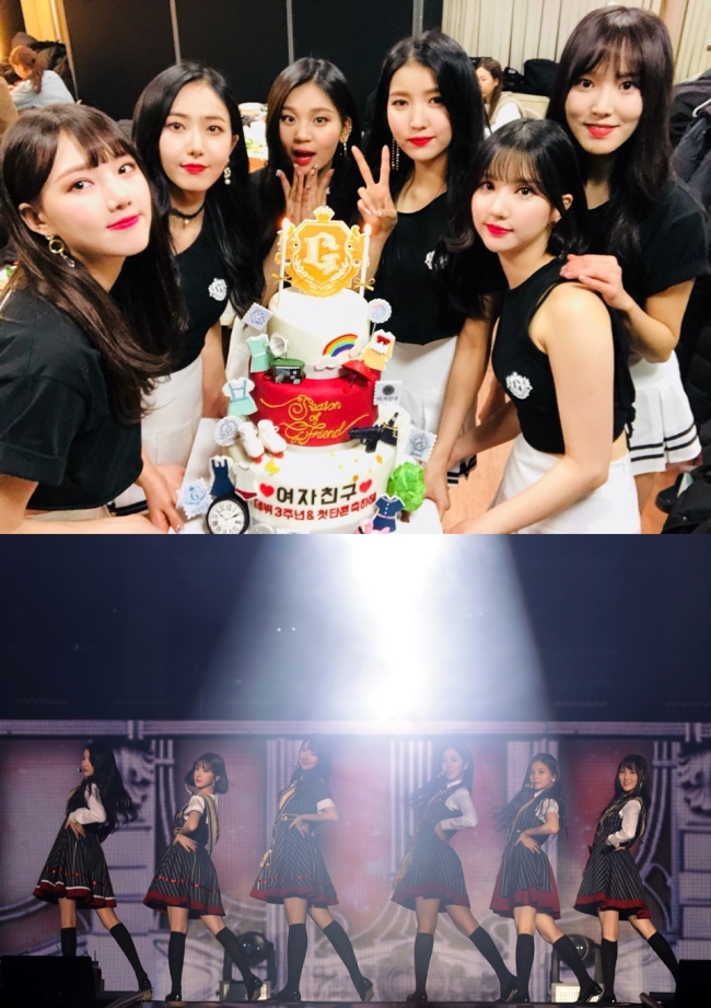 GFriend performs during its first solo concert “Season of GFriend” at the Olympic Hall at Olympic Park in Seoul. (Source Music)