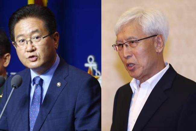 Vice Defense Minister Suh Choo-suk (L) and DAPA Minister Jeon Jei-guk. (Yonhap)