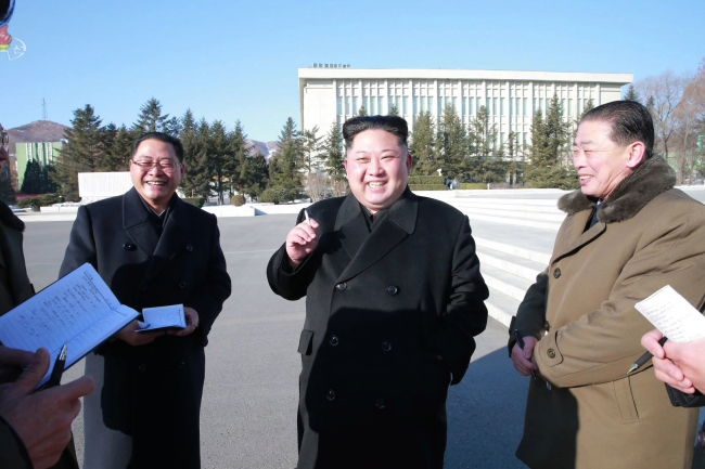 North Korea's leader Kim Jong-un conducts inspection on science academy in his first public event since his New Year’s address. Yonhap