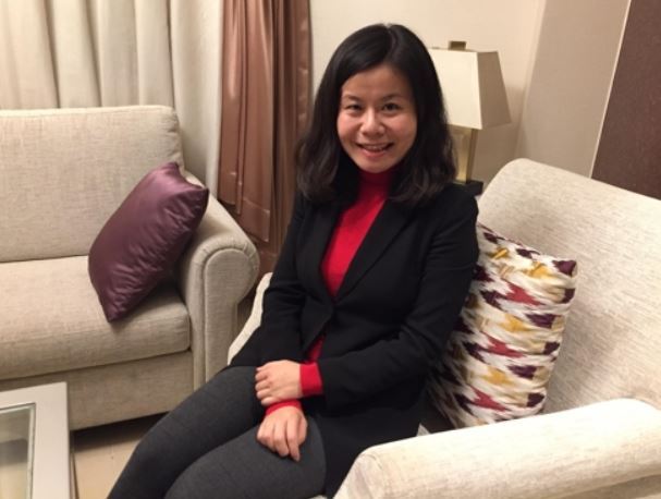 Miranda Qu, founder of Chinese e-commerce startup Xiaohongshu, poses for a photo during an interview with Yonhap News Agency at a hotel in Seoul on Jan. 11, 2018. (Yonhap)
